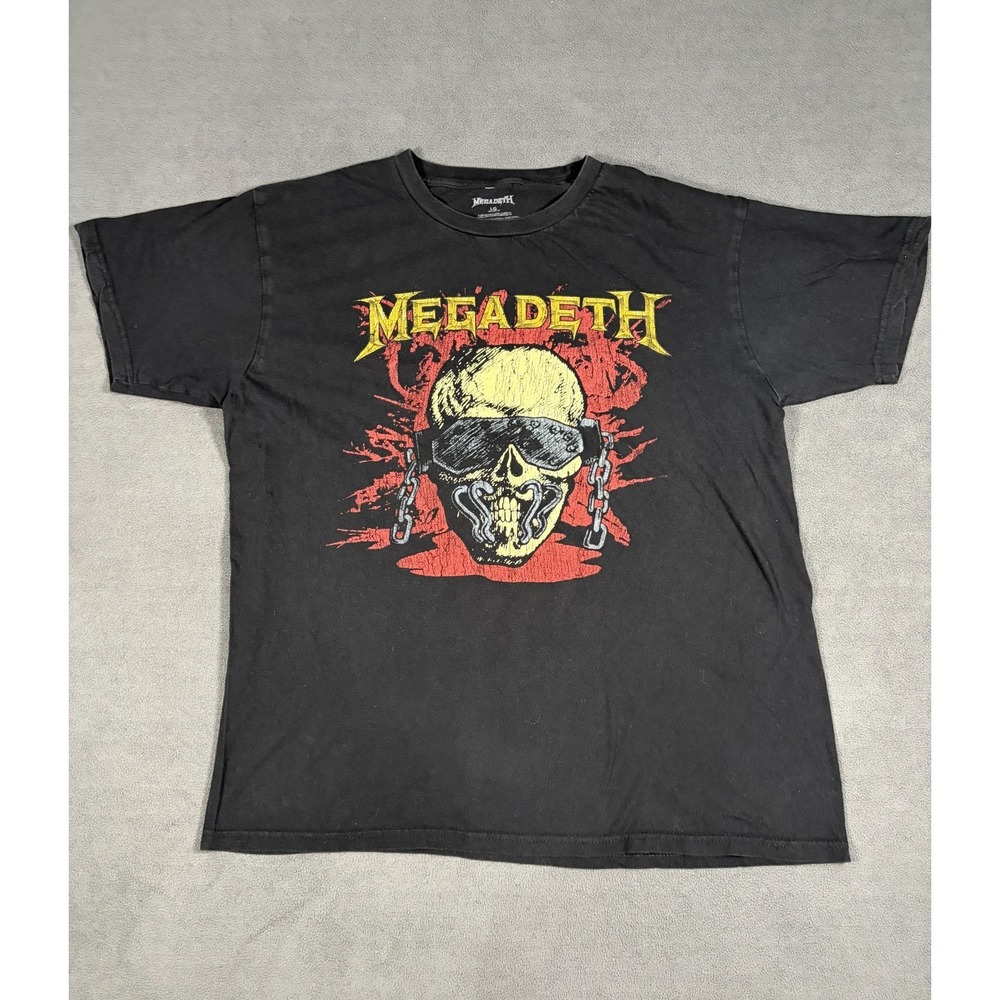 Megadeth Vic Rattlehead Concert Tee Shirt Mens Large Black Graphic Crew Neck